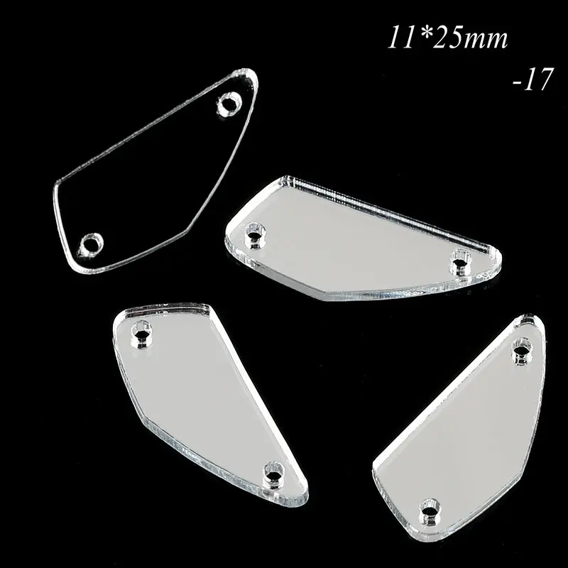 11x25-17 QIAO много форм Популярные акриловые зеркала пришить стразы с отверстиями плоской задней блестящей пришить Камень для украшения платья 30 шт - Цвет: 11x25-17