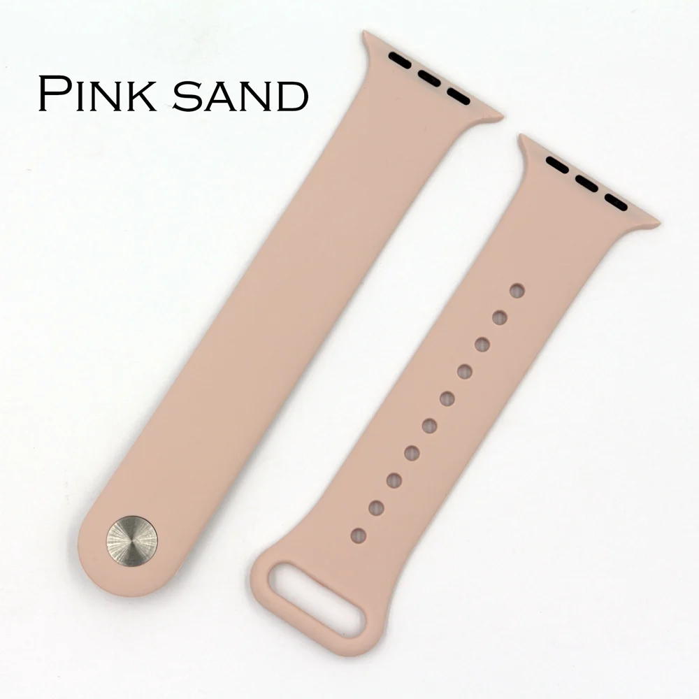 Pink Sand Ремешок URVOI для apple watch серии 5 4321 ремешок для iWatch мягкий силиконовый сменный прочный спортивный ремешок с застежкой - Цвет ремешка: Pink Sand
