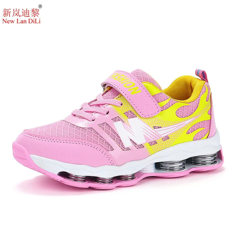 Pink(mesh) Детская обувь; детские кроссовки для мальчиков; модная весенняя обувь для девочек; брендовая Новая повседневная обувь; дышащая детская обувь для девочек; детские кроссовки - Цвет: Pink(mesh)