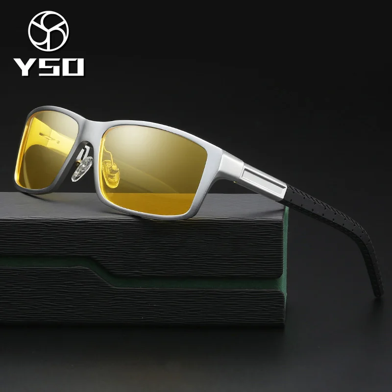 Мужские очки ночного видения YSO в алюминиево-магниевой оправе поляризационные - Фото №1