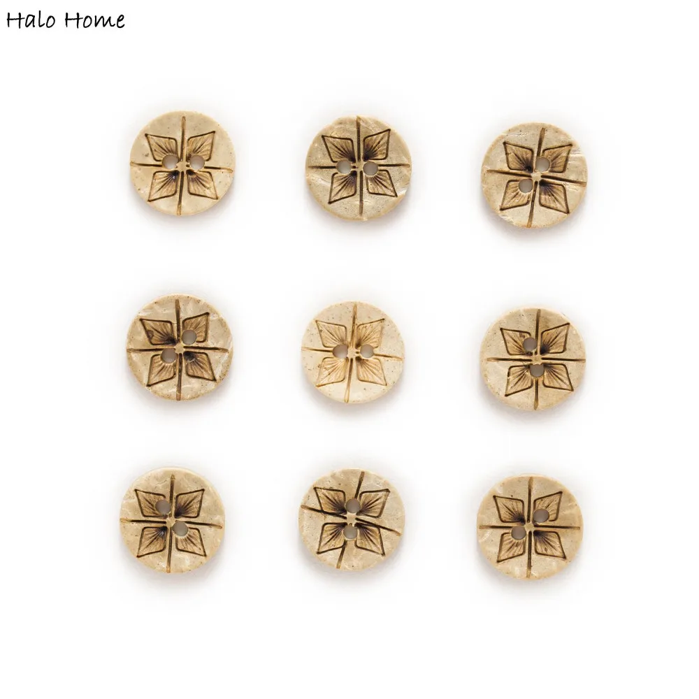 30 шт 2 отверстия кокосовыми кнопками жемчужным кулоном Клевер узор бытовых