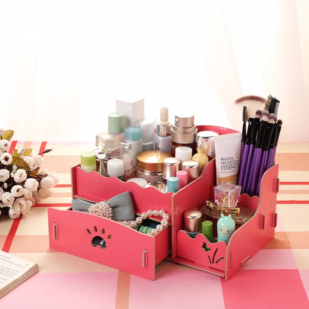 

1Pc Wooden Storage Box Jewelry Container Multi-function Organizer Carring Cases Handmade DIY Assembly Necklace Earring Case ZY24