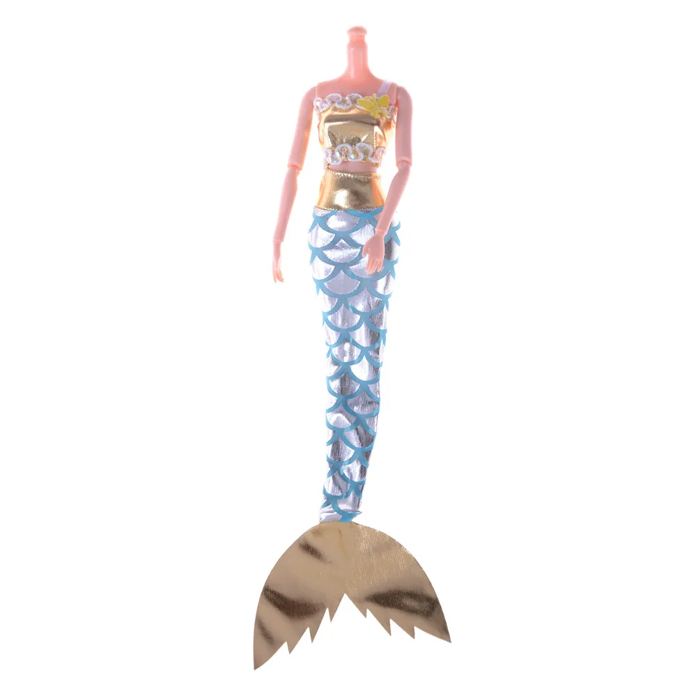 

2PCS/set Doll Cosplay Princess Doll Party Dress Gown Skirt Mermaid Dress For Doll Swimming Clothes Child Gift Best Girl'