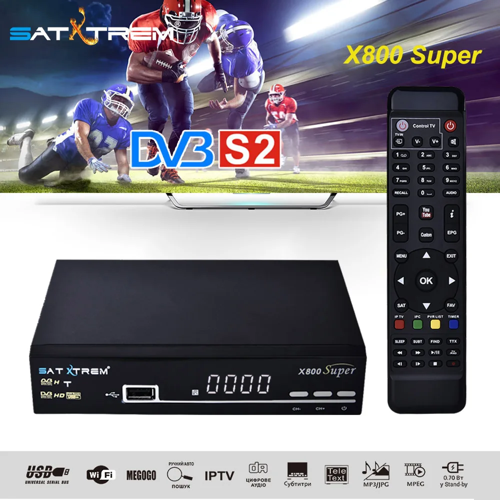 Satxtrem X800 супер спутниковый ТВ-ресивер цифровой DVB-S2 Full HD 1080P ТВ-тюнер приемник Поддержка Ccam MT7601 Wifi ТВ-ресивер