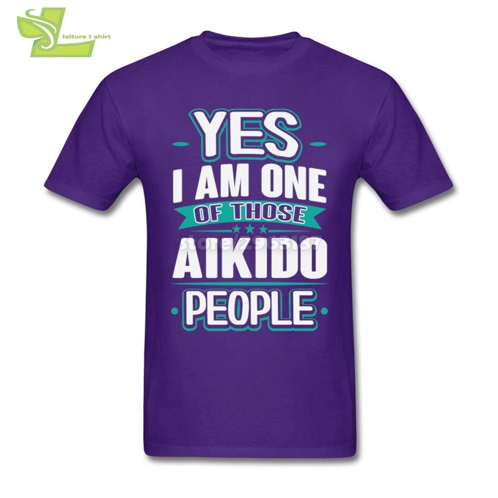 Футболка мужская с надписью Yes I Am One Of That Aikido People хлопковая тенниска короткими