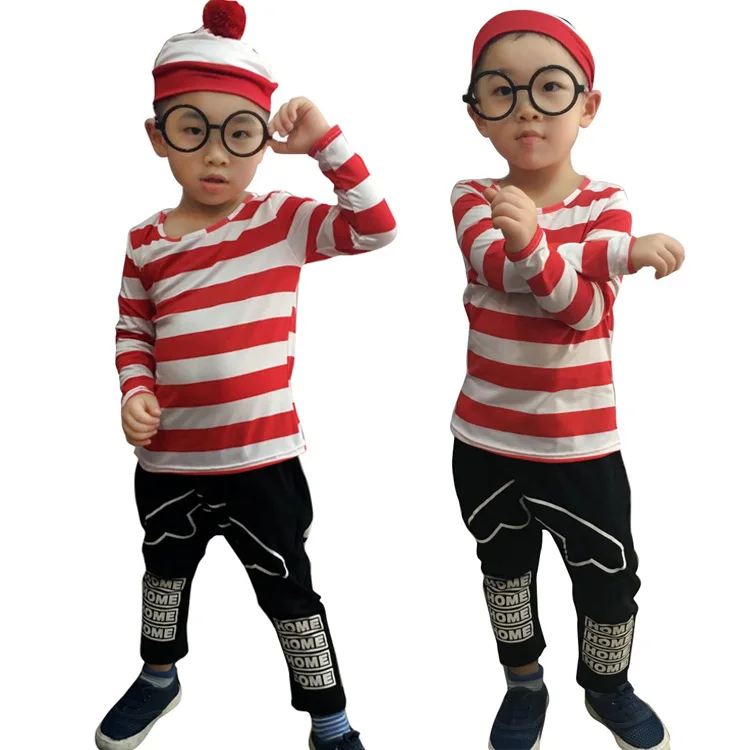 Костюм для Хэллоуина с героями мультфильмов wully Waldo родителей и детей костюм