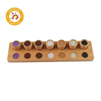 montessori baby toys wooden material touch rough smooth cylinder early childhood education preschool kids learning toys