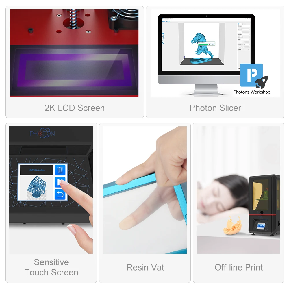 Anycubic Фотон SLA 3d Принтер lcd 405nm УФ свет отверждения рабочего стола офлайн печать