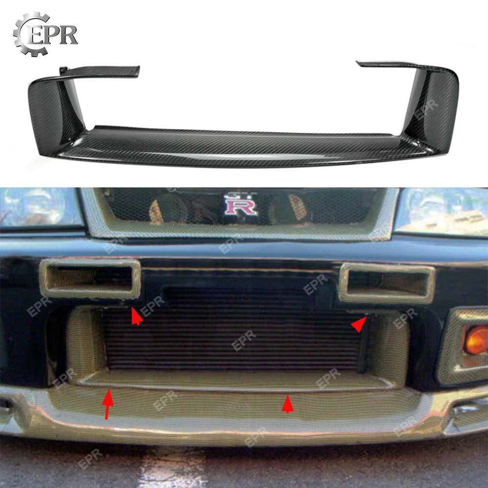 Для Nissan GTR R33 углеродного волокна переднего бампера интеркулер объемный воздуховод аксессуары для интерьера R33 тюнинг часть отделкой средства ухода за кожей комплект