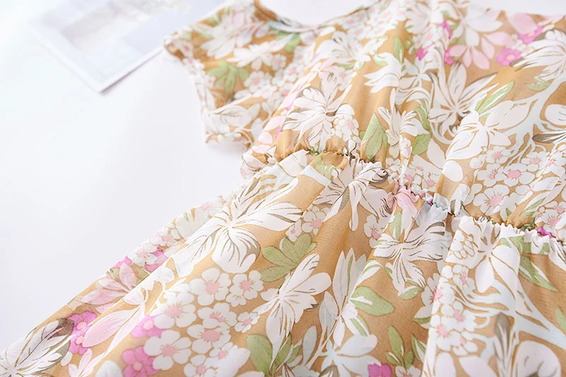 Женское платье для девочек с принтом летняя одежда малышей дышащие мягкие платья