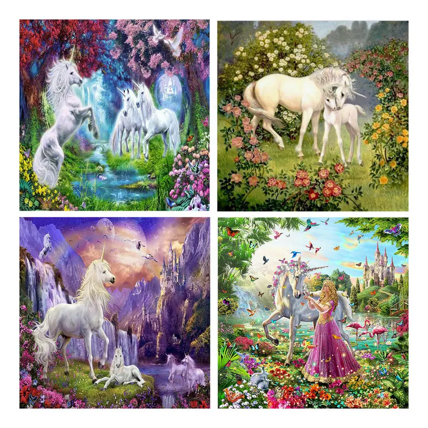 Новинка 7 стилей ночных костюмов единорог алмазов картина камни в форме