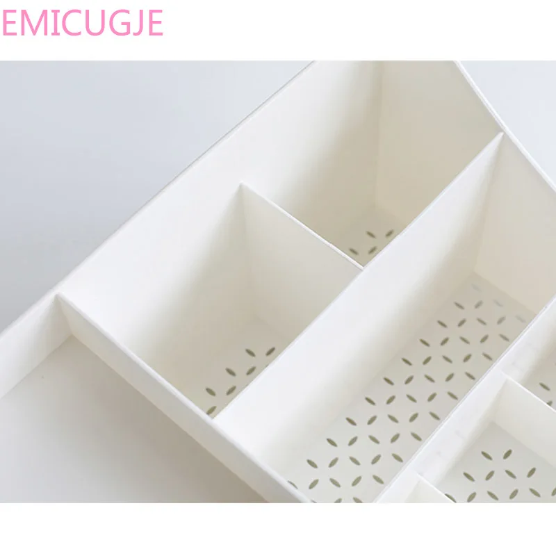 Настольный однотонный ящик для хранения косметики большой пластиковый