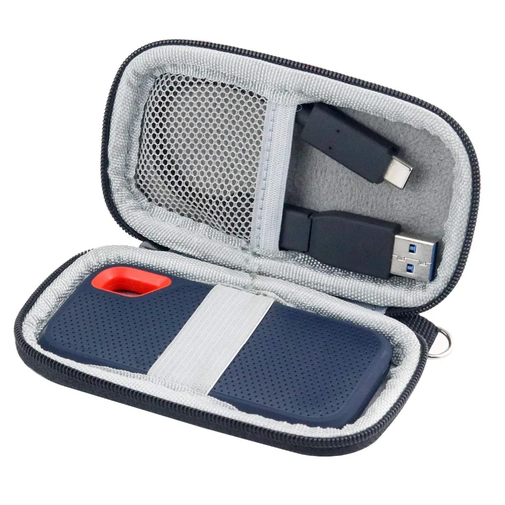 Футляр пластиковый(ЭВА)-чехол для двойной флеш-накопитель SanDisk 250GB 500GB 1 ТБ 2 ТБ внешний твердотельный жесткий диск SSD SDSSDE60 с сумкой для хранения
