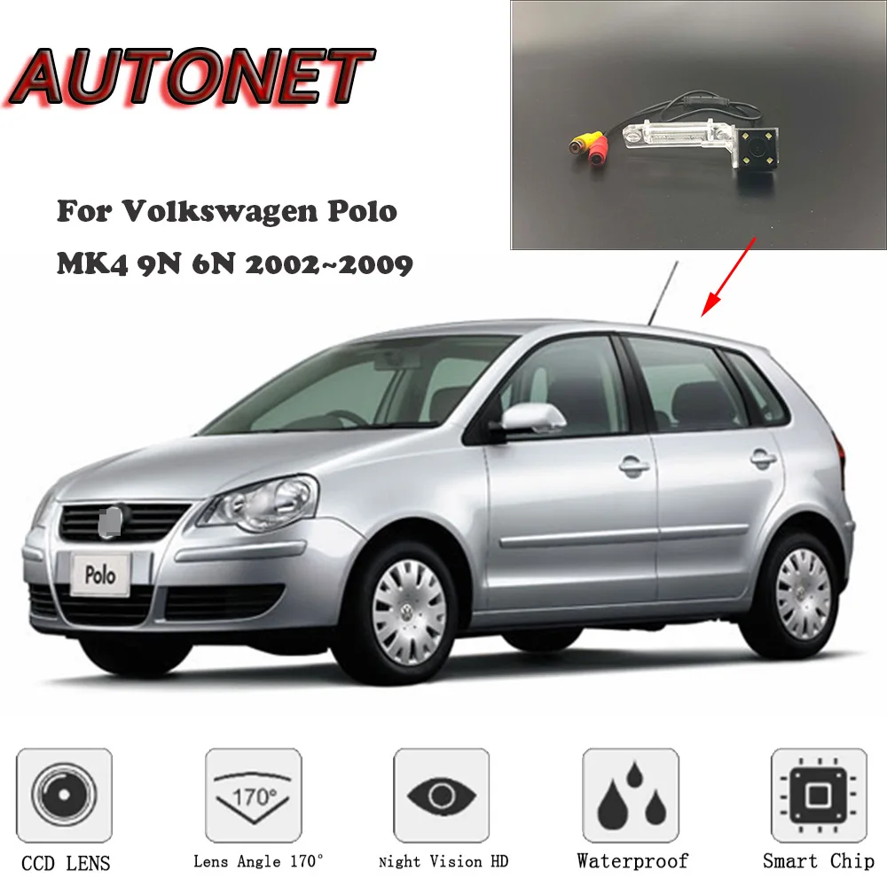 Камера заднего вида AUTONET HD с ночным видением для Volkswagen Polo VW MK4 9N 6N 2002 ~ 2009/резервная