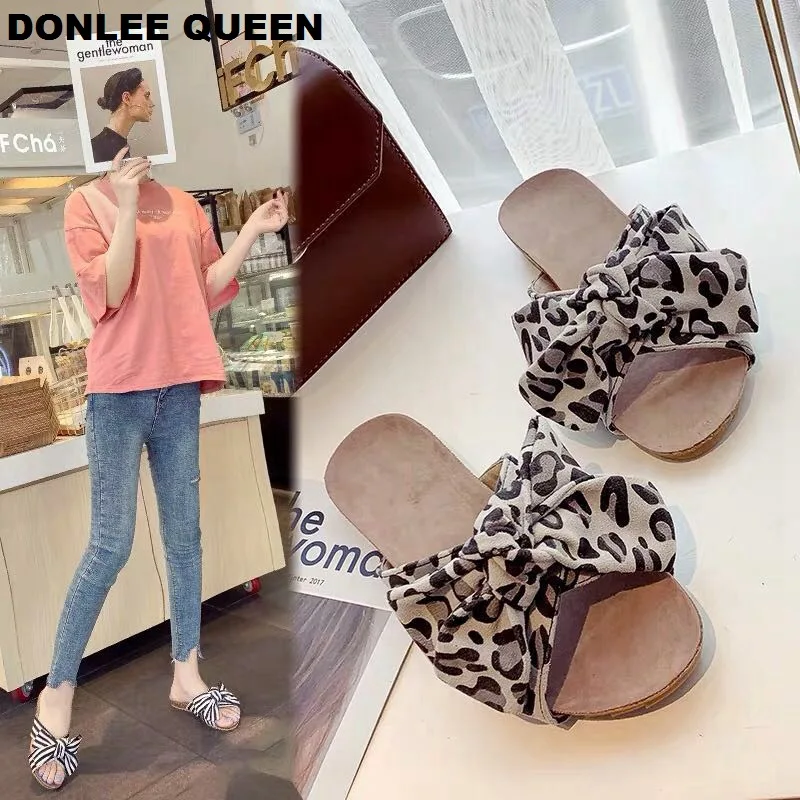 DONLEE QUEEN/2019 г. летние шлепанцы женские пляжные с леопардовым принтом Вьетнамки