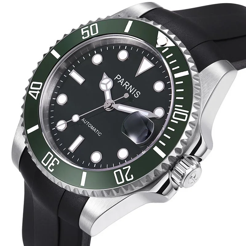 Часы наручные Parnis Мужские механические классические светящиеся Ретро-часы с