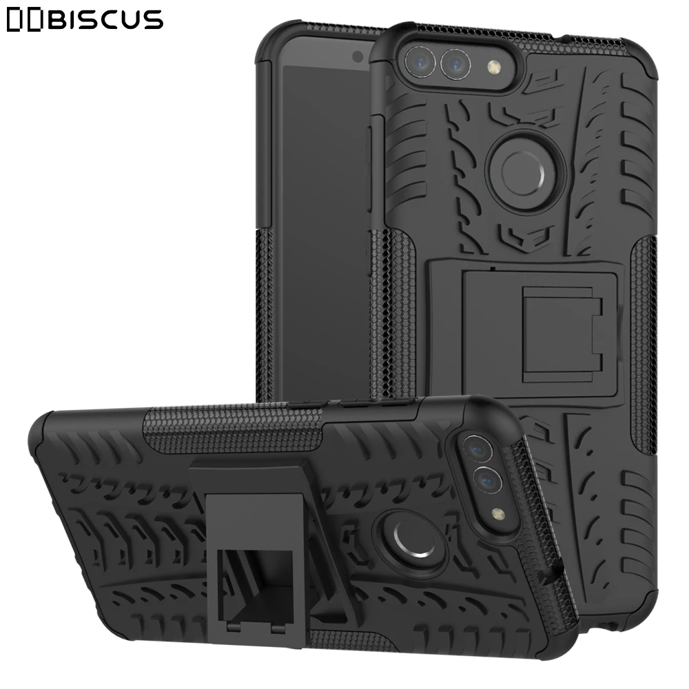 For Huawei P Smart FIG-LX1 FIG-LX2 FIG-LX3 FIG-LA1 Cases PSmart Case Heavy Duty Armor Hard PC Plastic Soft Silicone Stand Cover | Мобильные