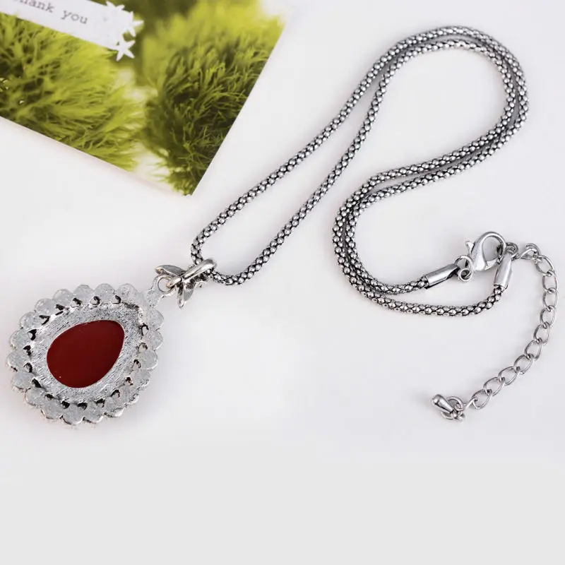 Ожерелье серебряного цвета с австрийским кристаллом в этническом стиле|necklace