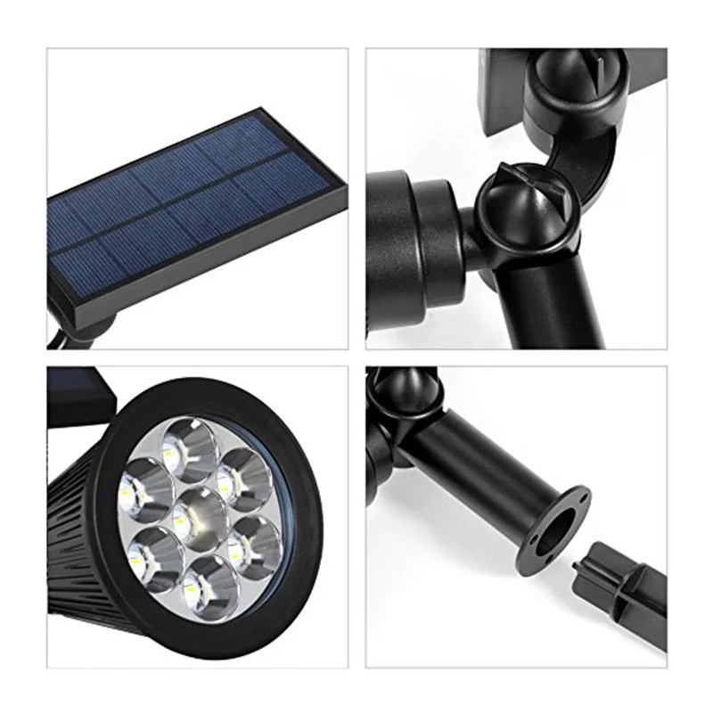 CLAITE 7 светодиодных солнечных садовых огней цветов Водонепроницаемый