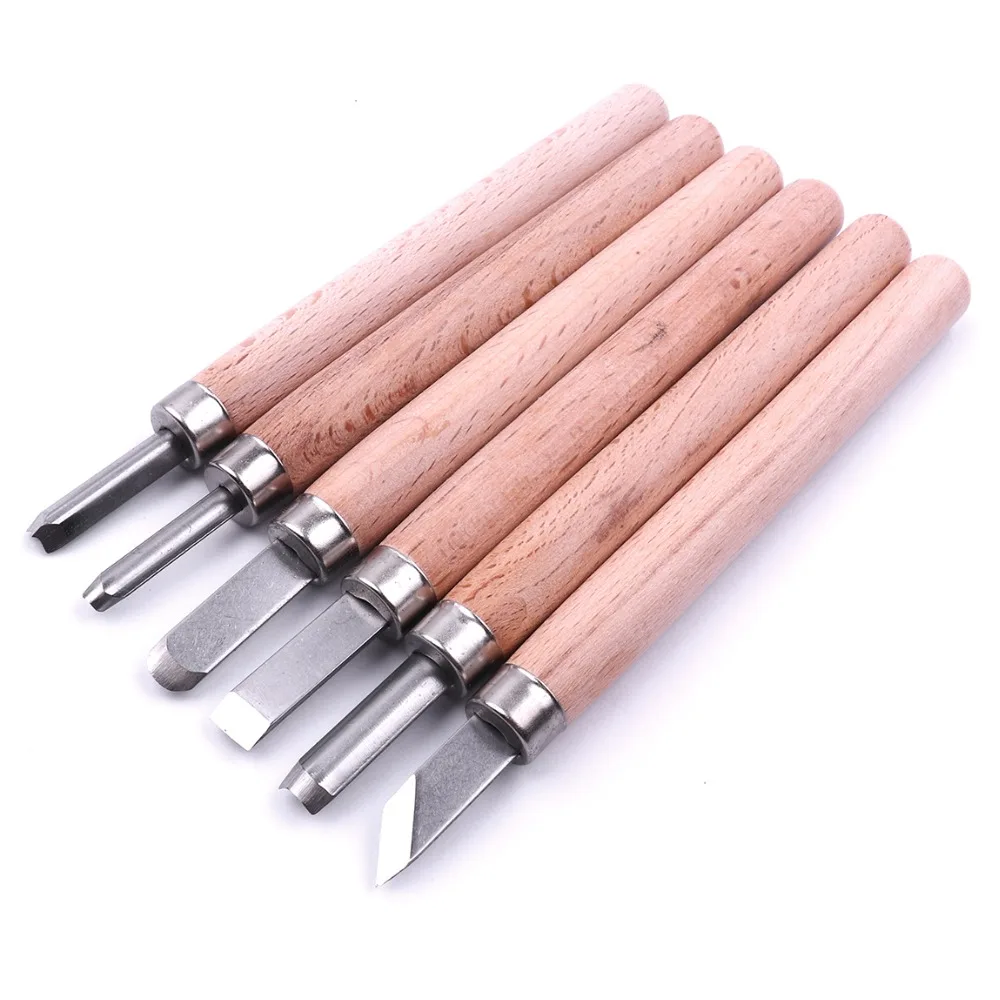 Набор стальных инструментов для резьбы по дереву SK2 6 шт. набор деревянная ручка