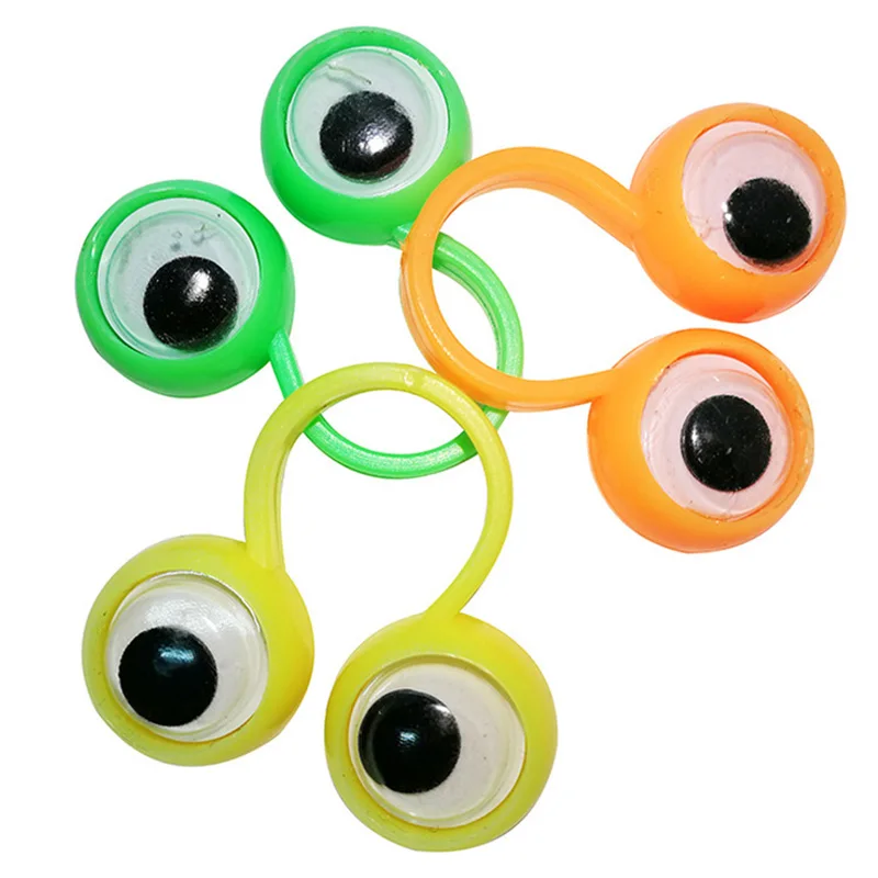 12 шт./лот пластиковые кольца с Wiggle Eyes Finger Spies Подарочная игрушка для дня рождения