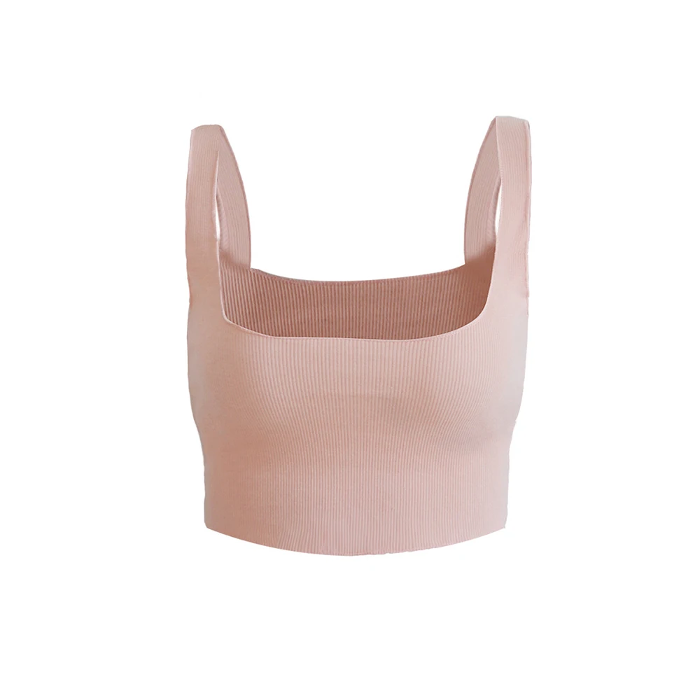 Летний сексуальный укороченный топ с бретельками без рукавов Женский