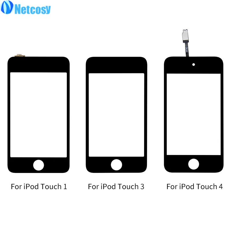 Netcosy For iPod Touch 1 3 4 Generation Black Touch Screen Digitizer Glass Lens Panel Replacement Parts For iPod Touch 1 3 4