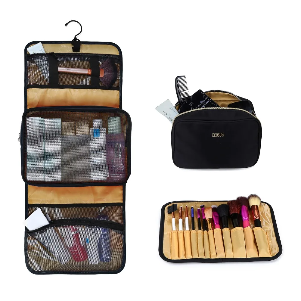 BAGSMART, 3 комплекта/шт, водонепроницаемая косметичка, большая Женская дорожная косметичка, косметичка, многофункциональная сумка-Органайзер для кистей