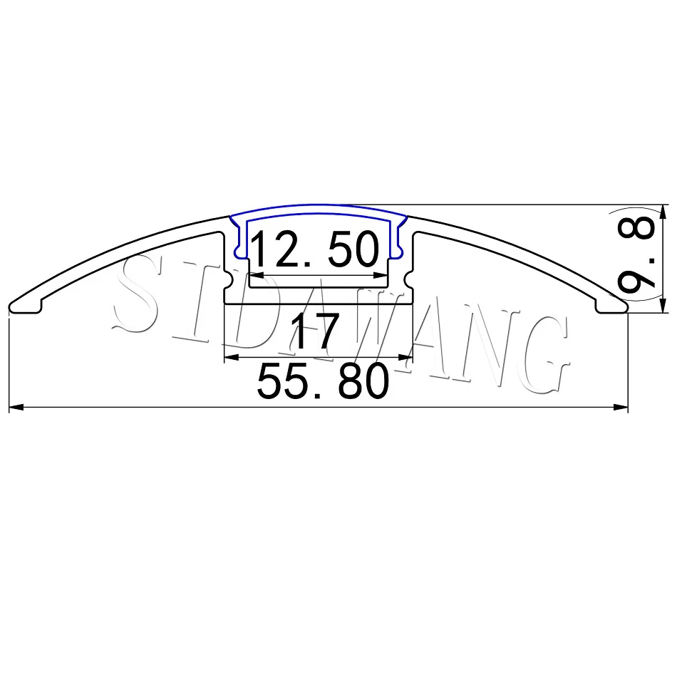 2 5 м плоский напольный алюминиевый светодиодный профиль для светодиодов 1
