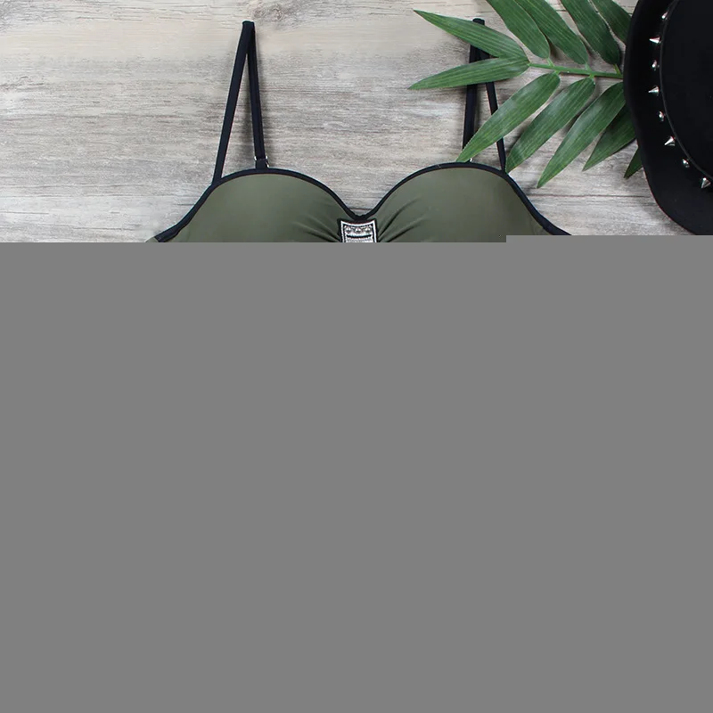 Новый женский комплект бикини бандажный купальник пуш ап с подкладкой купальный