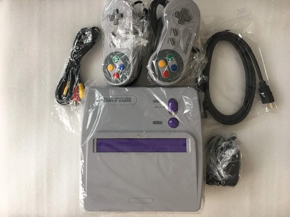 Новая ТВ Видео игровая консоль для Snes 16 бит игры с двумя Проводные джойстики S-Video и NTSC RCA выход