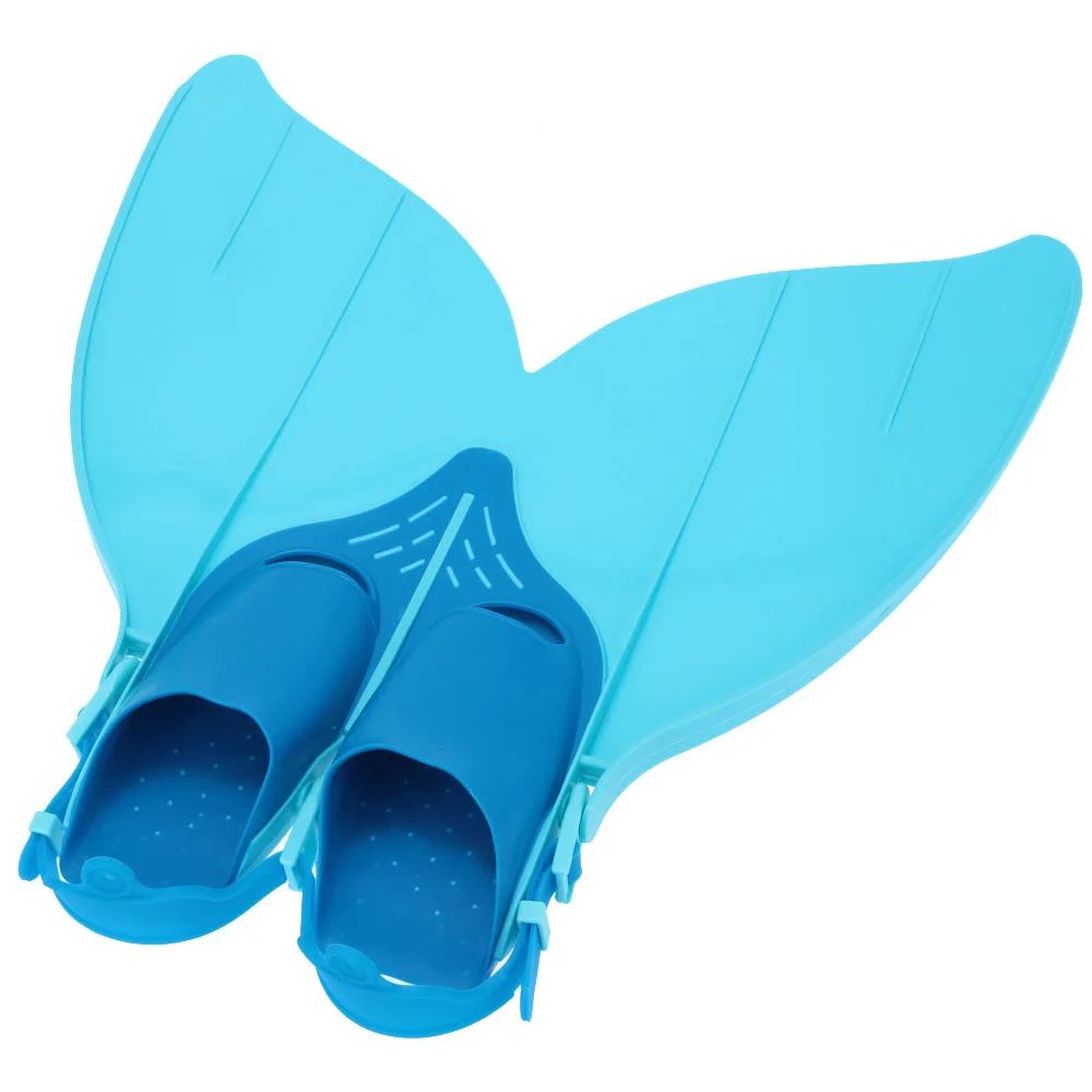 Blue Детские профессиональные подводные ласты для плавания, короткие ласты, обувь для подводного плавания, для обучения плаванию, Русалочка, монофин для детей и взрослых - Цвет: Blue