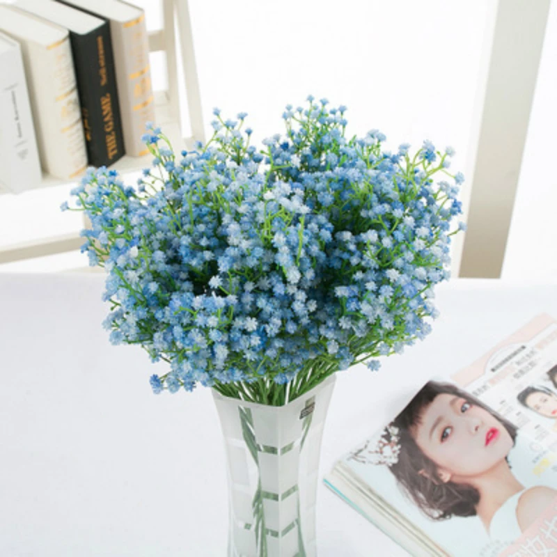 1PCS Artificial Flore Gypsophila 50cm Blue Green Fake Babysbreath Plant Home Garden Wall Decor DIY Christmas | Дом и сад