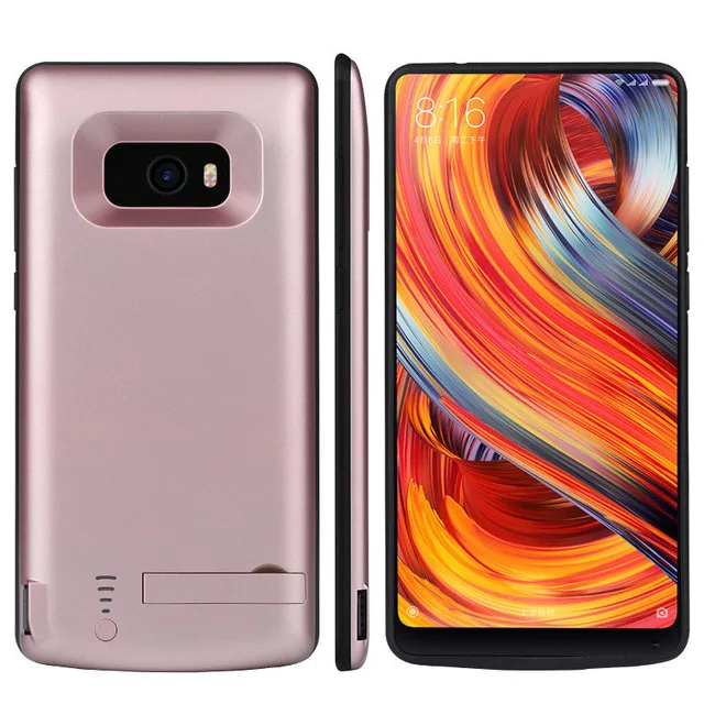 6000 мАч портативный резервный аккумулятор для зарядки Xiaomi MIX 2 Capa внешний аккумулятор чехол для зарядного устройства для Xiaomi MIX 2 - Цвет: Rose Glod