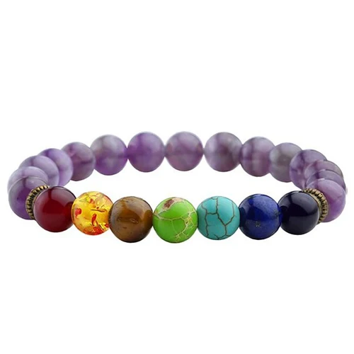 light purple AliExpress браслет льва из бисера для мужчин черный камень из натуральной лавы Будда, Йога 7 Чакра голограмма браслет для мужчин и женщин - Окраска металла: light purple