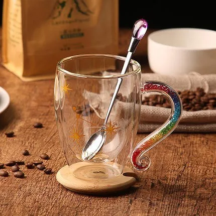 Радужная Алмазная ручка Знаки зодиака Bodum кофейный стакан 12 созвездий капучино чайная чашка Термочувствительная кружка Tasse кафе - Цвет: Cancer