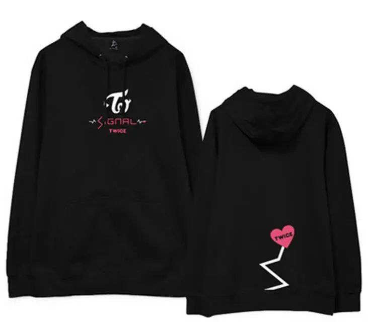 Флисовая Толстовка Kpop twice concert signal heart с принтом осенне зимний пуловер