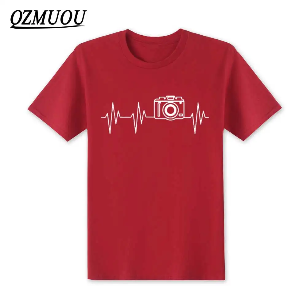 Модные мужские футболки с коротким рукавом и надписью Heartbeat of Camera хлопковые I SHOOT