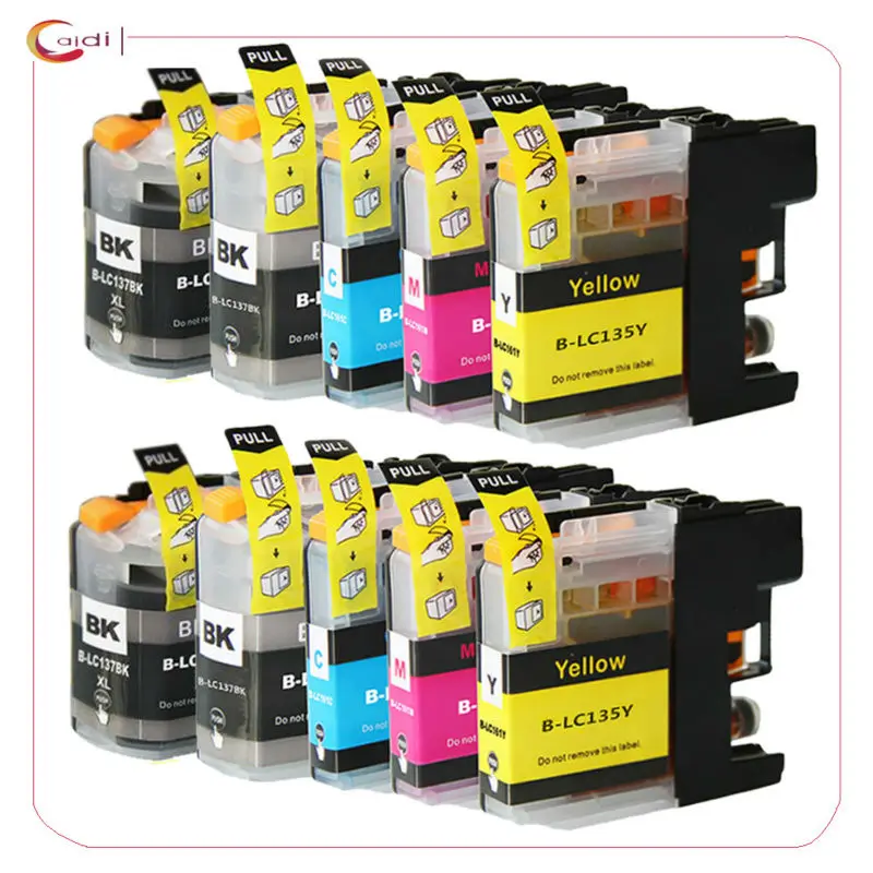 10 упаковок картриджей для Brother LC137/LC135 XL BK-C-M-Y совместимых производитель LC 135 137