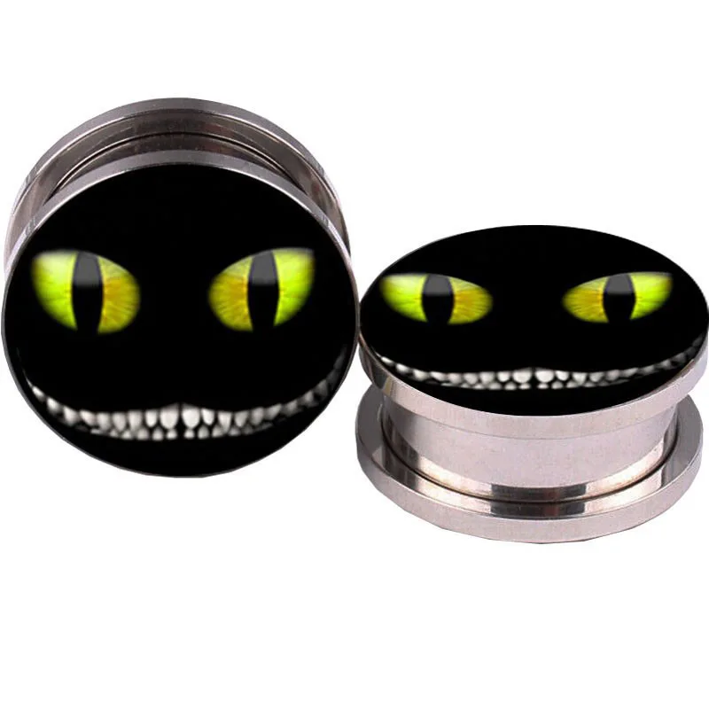 1 пара модные беруши Плоть Туннели масло капельного логотип из нержавеющей стали