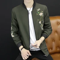 spring mens new printing jacket slim fit floral coat embroidery handsome jackets casual m 3xl