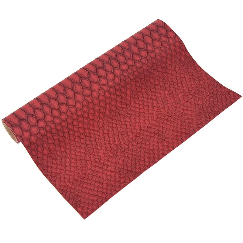 Wine Red She Love A4 винтажная змеиная кожа узор кожаная ткань 29x21 см PU Лоскутная Ткань Сделай Сам домашние текстильные украшения поставки - Цвет: Wine Red