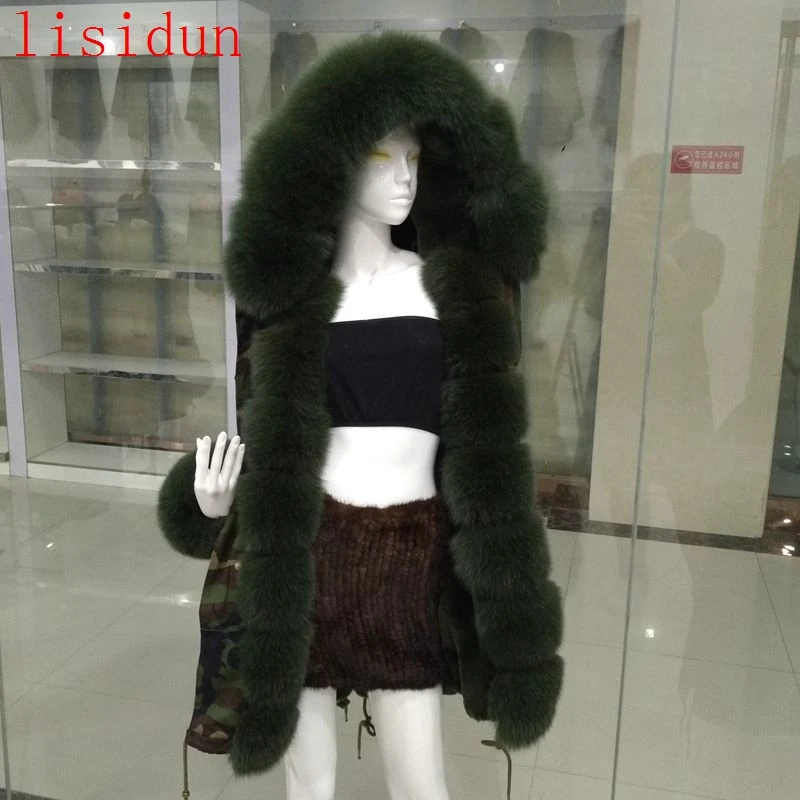 Lisidun202020пальто с натуральным лисьим мехом модная куртка воротником из лисьего