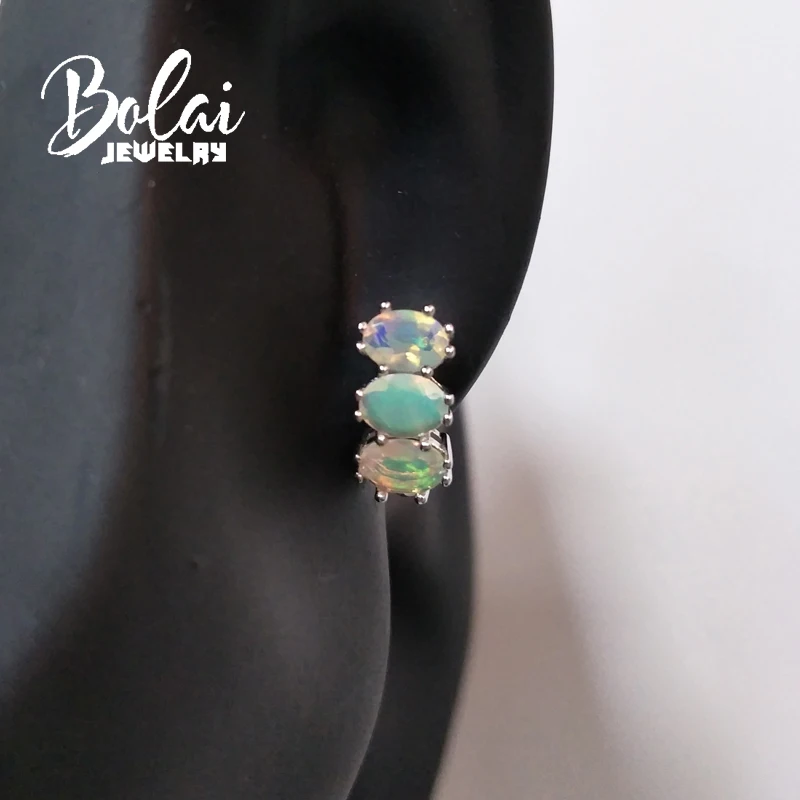Bolaijewelry натуральный мультиколор опал Овальный 5*7 мм драгоценный камень застежка
