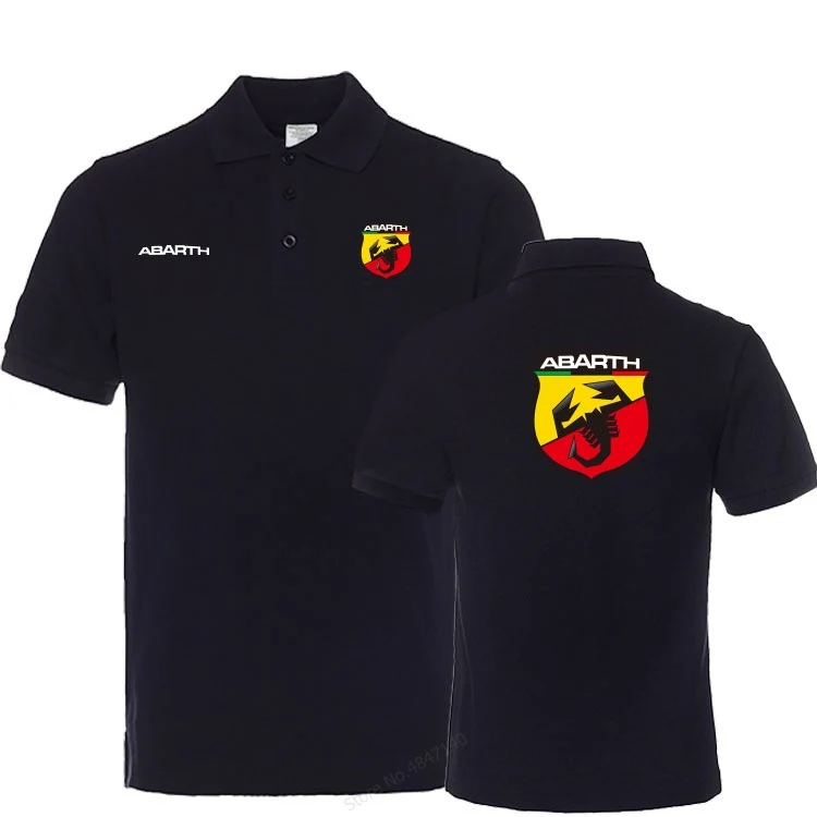 1 Летняя мужская рубашка поло с коротким рукавом, Abarth, хлопковая Высококачественная брендовая мужская модная рубашка поло, топы, рубашки, мужские топы - Цвет: 1