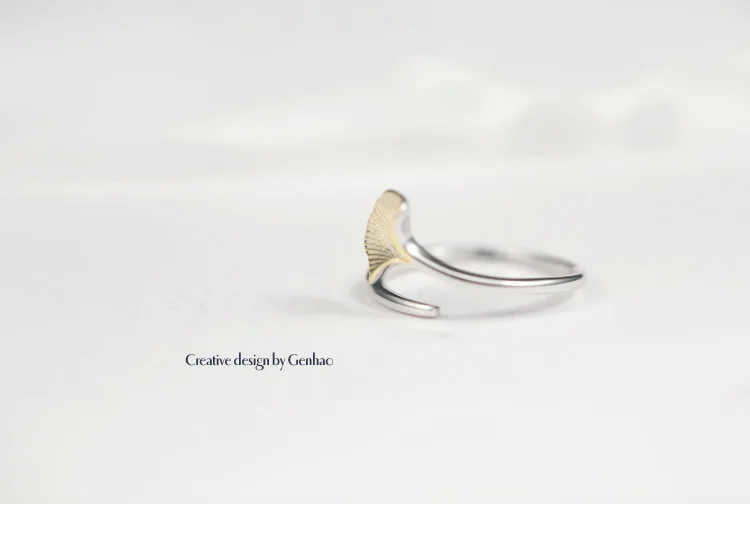 New Silver Color Ginkgo Biloba Leaf Rings For Women Wedding Jewelry Statement Adjustable Retro Ring Anillos Anelli | Украшения и