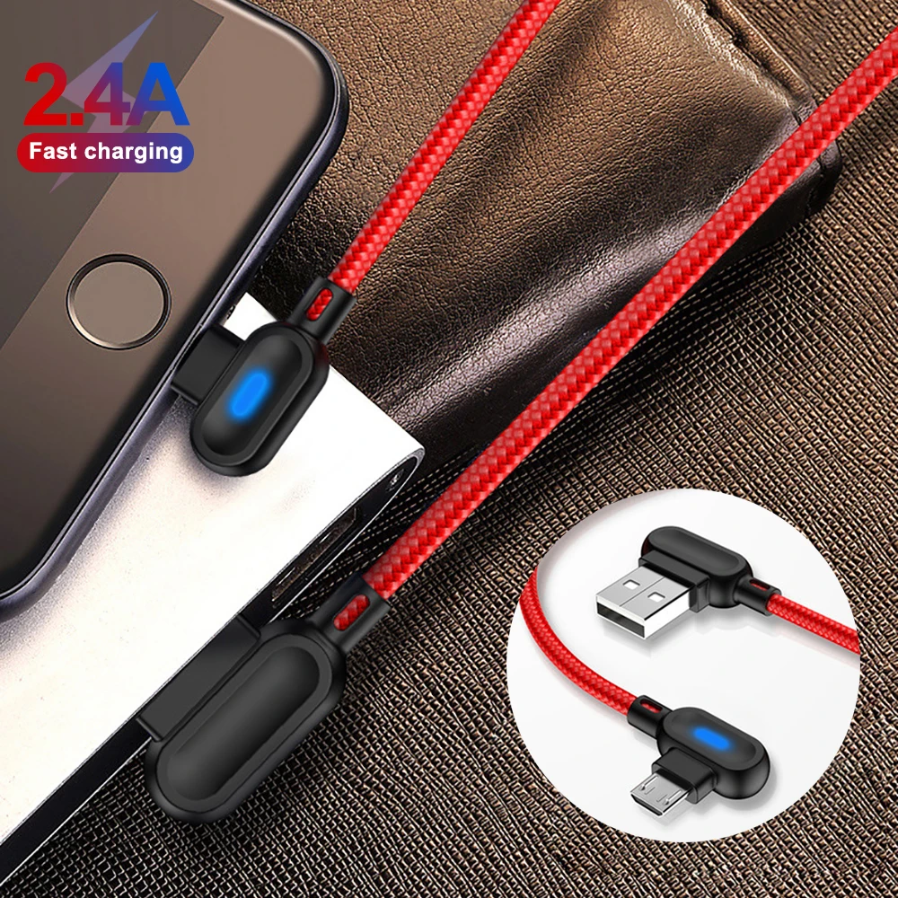 Jetjoy Micro USB кабель для зарядного устройства под прямым углом 90 градусов быстрой