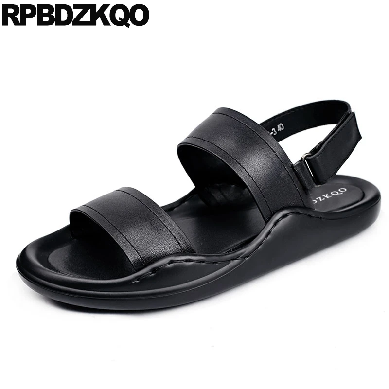 Родной с открытым носком известный бренд Пляжные сандалии для мужчин кожа Летние