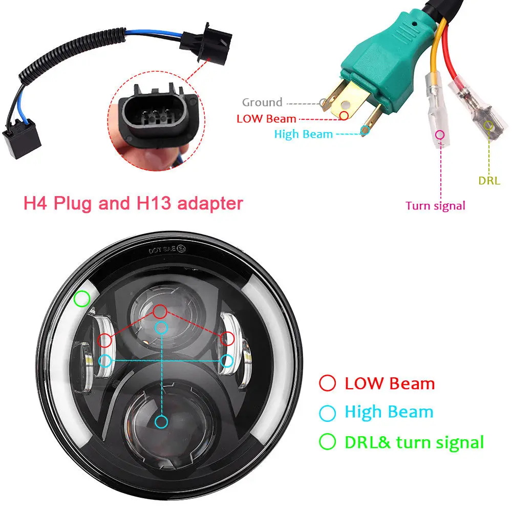 2X7 дюймовый автомобильный Грузовик круглый светодиодный проектор светильник Halp