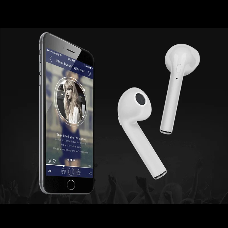 MICGEEK i7s TWS беспроводные Bluetooth наушники ушные крючки стерео гарнитура для iPhone samsung